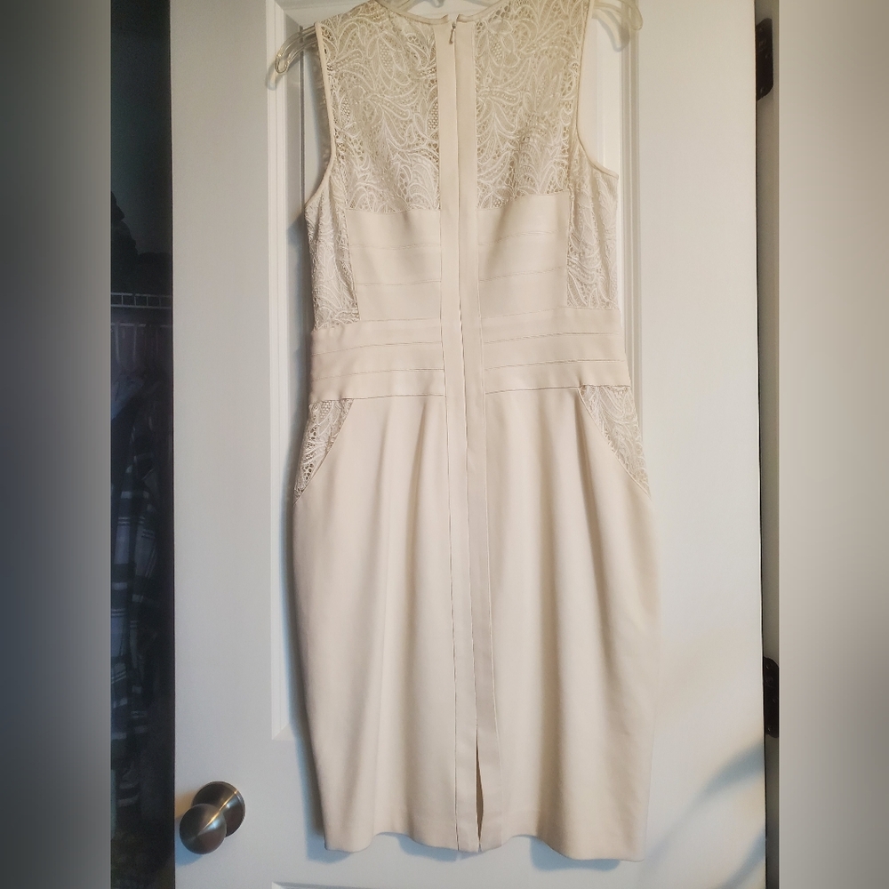 Cache Ivory Sleeveless Sheath Hourglass Dress Sz.6 - Picture 3 of 6